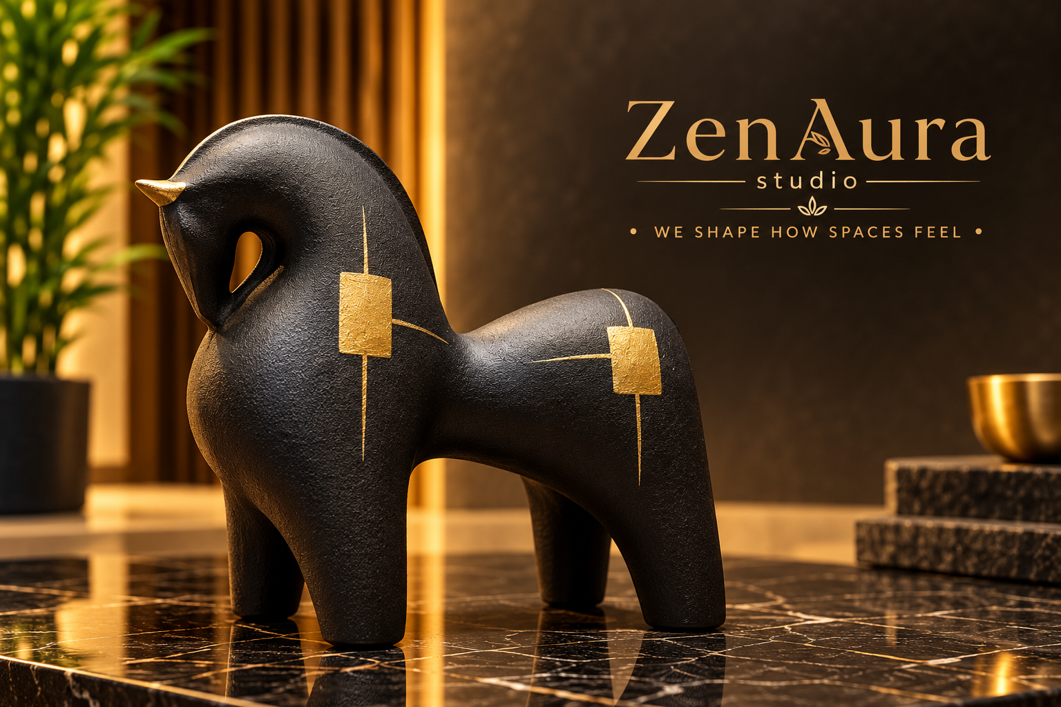 Noir Equus Petite – Abstract Horse Sculpture