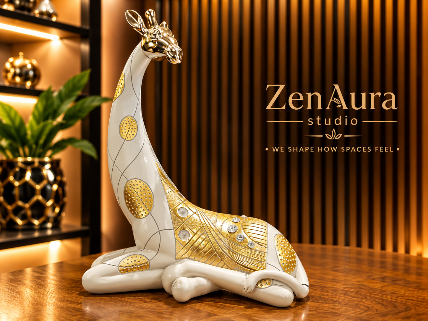 Golden Safari – Regal Giraffe Sculpture