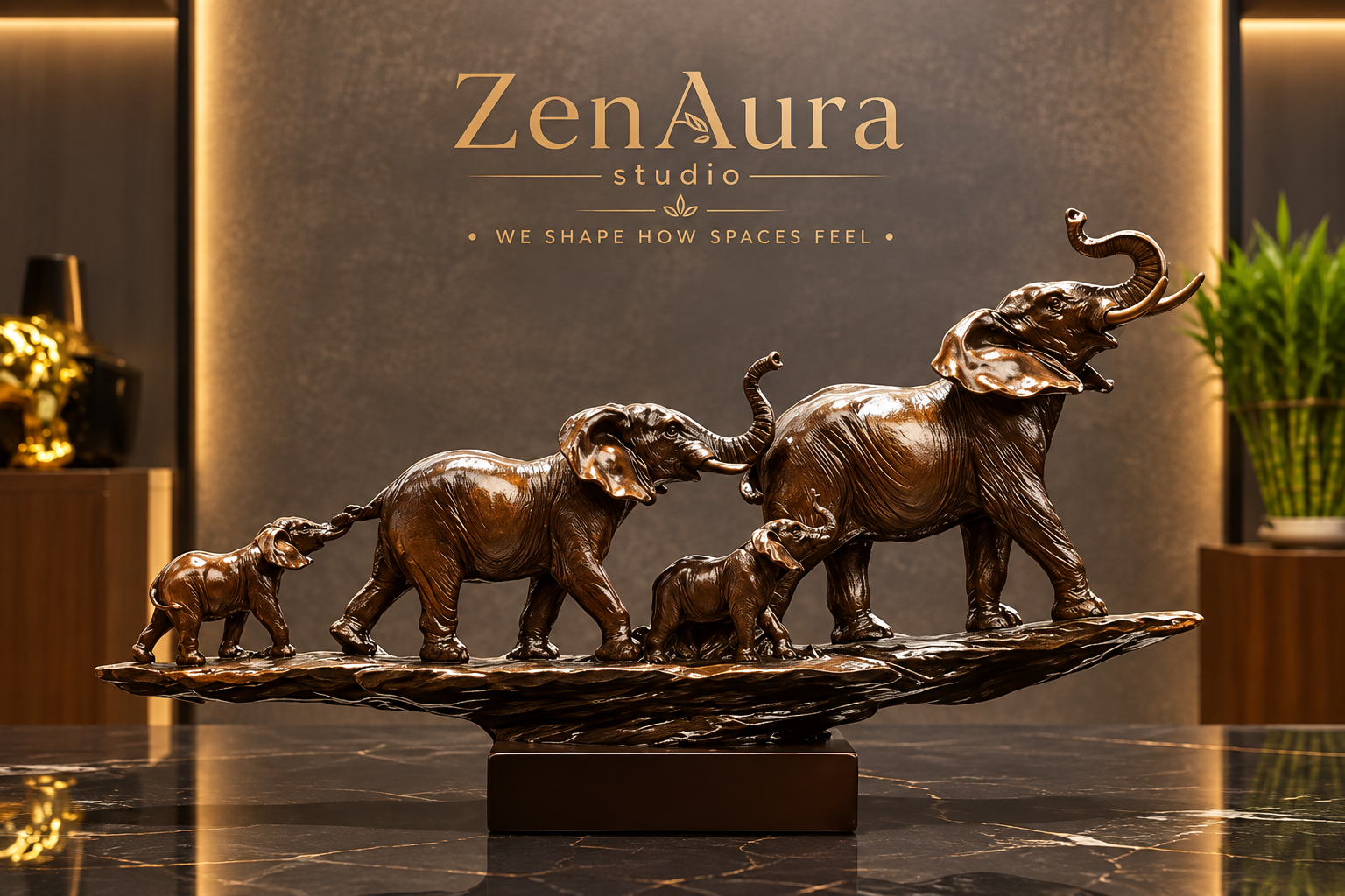 Gaja Bandhan – Elephant Family Sculpture