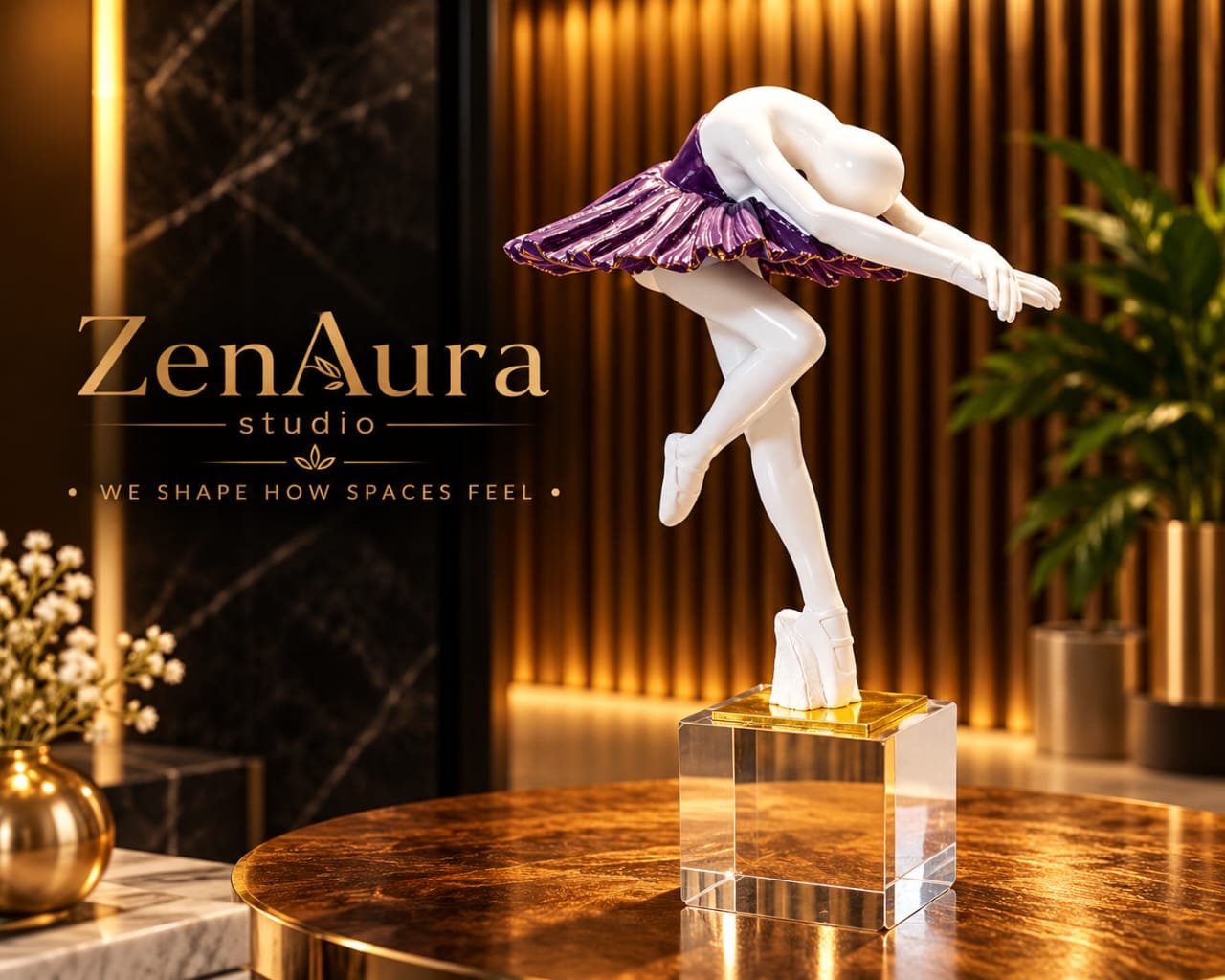 Violetta Ballerina – Purple Ballet Dancer Sculpture