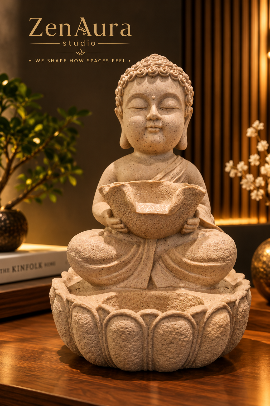 Serenity Flow Buddha Water Fountain – Luxury Zen Decor & Indoor Water Feature