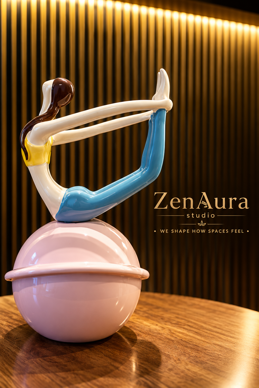 Celestial Balance – Modern Yoga Girl Sculpture