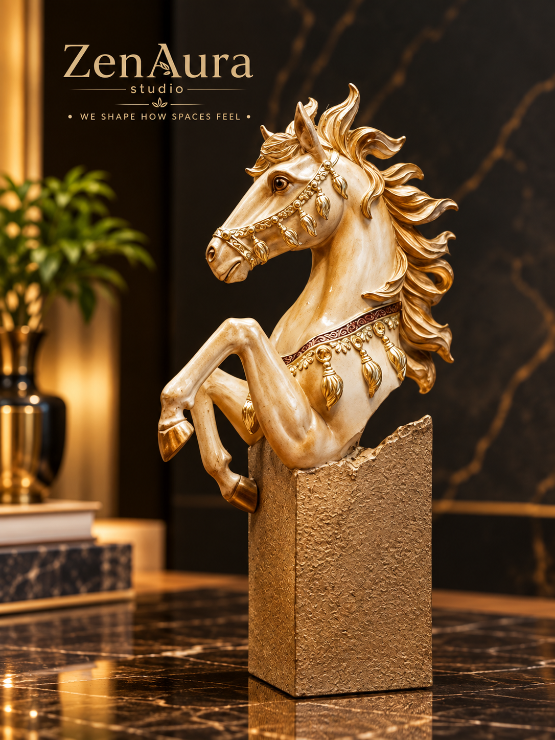 Ashva Uday – Majestic Rearing Horse Sculpture-Big