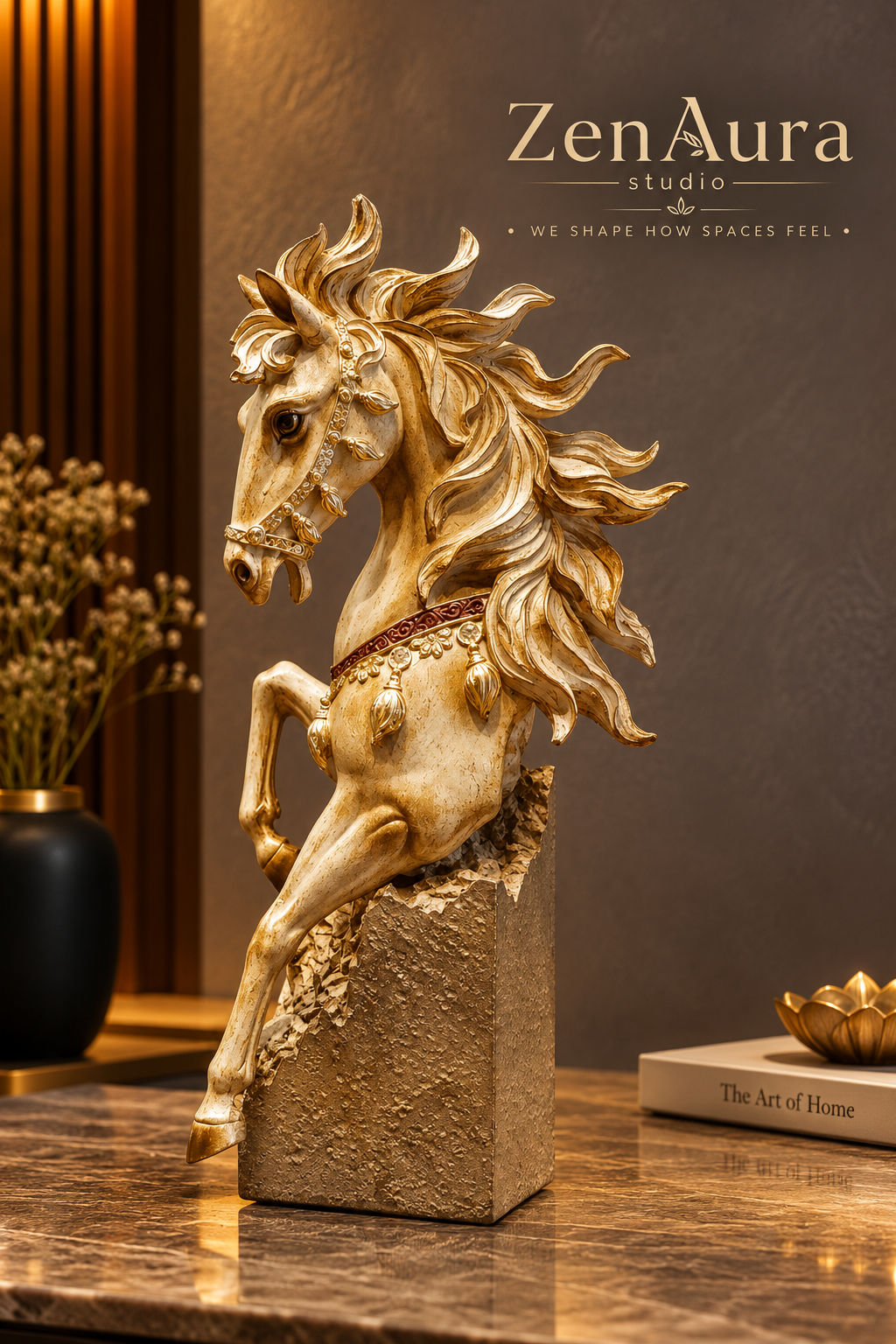 Ashva Veer – Regal Rearing Horse Sculpture-Small