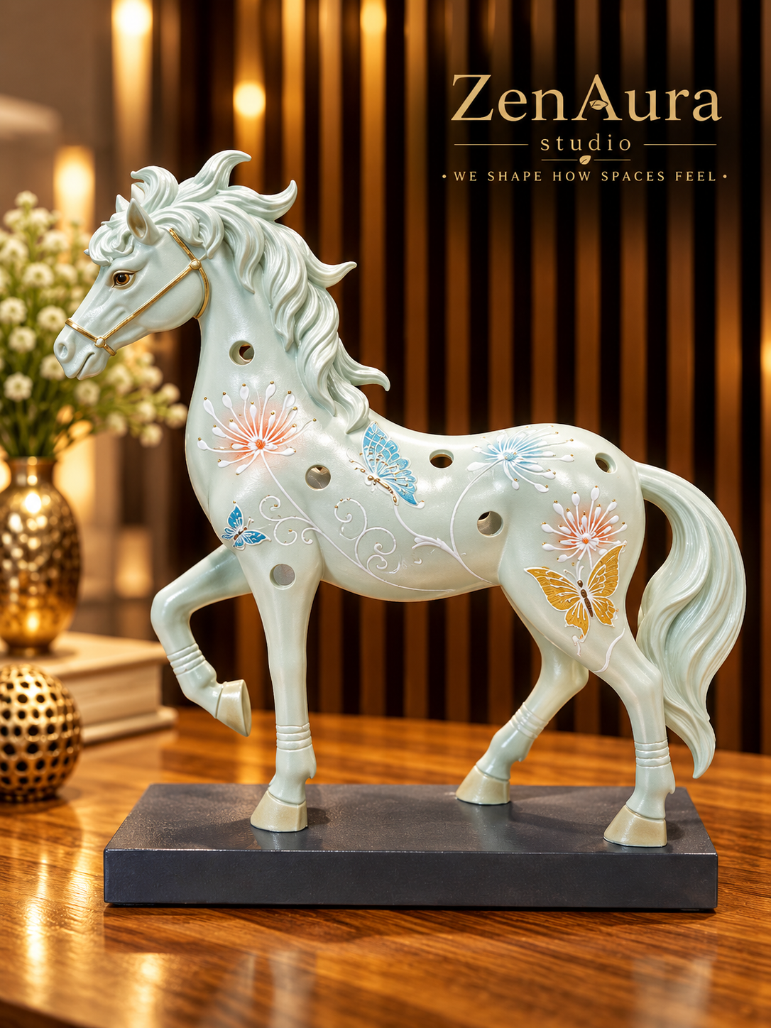Celestia Equine Royale – Floral Horse Sculpture