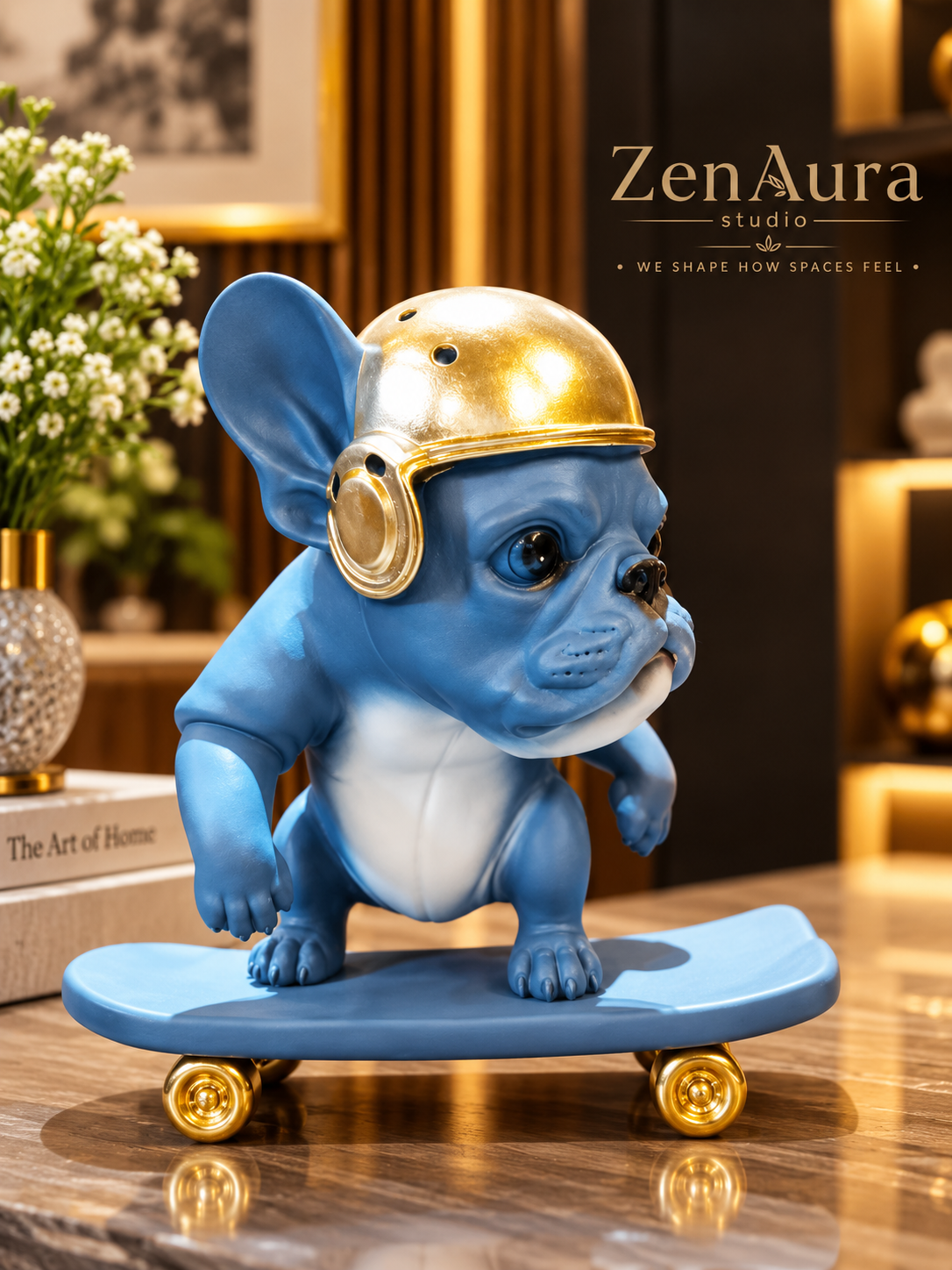 Urban Rider – Bulldog Skateboard Sculpture