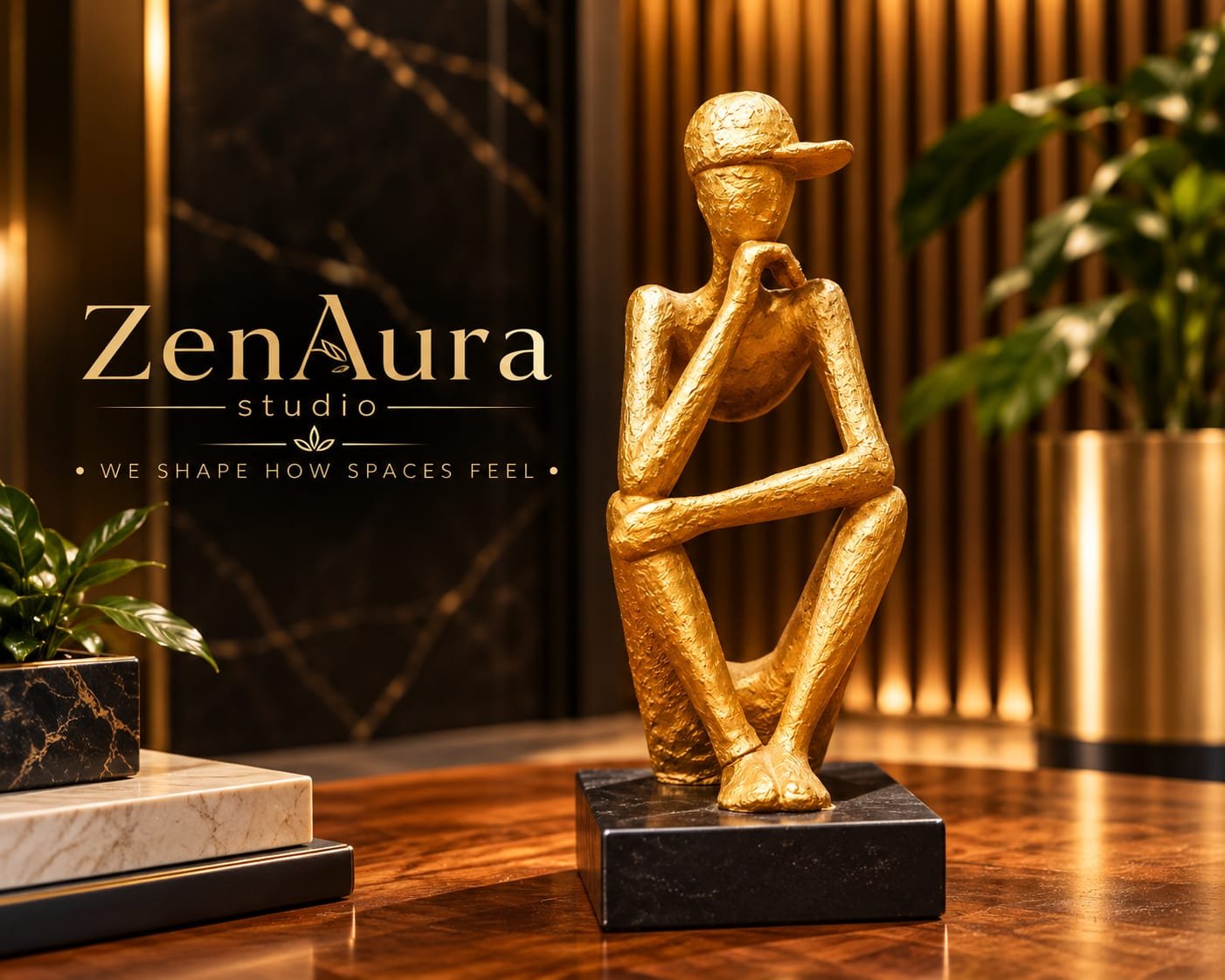 The Golden Thinker – Contemporary Figurine
